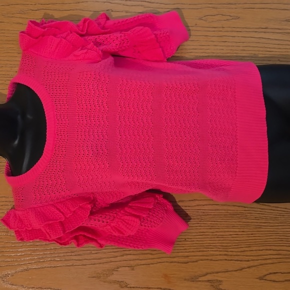 Lily Pulitzer Women's Pink Ruffle Sweater - Picture 2 of 3
